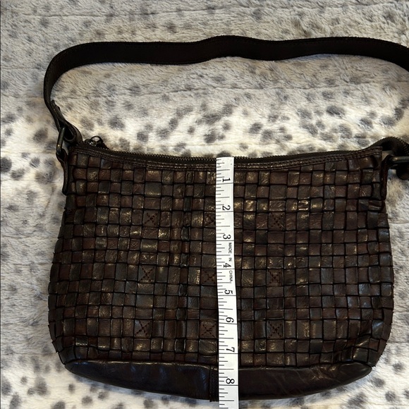 Ashwood Woven Leather Shoulder Bag - Dark Brown - Picture 9 of 9